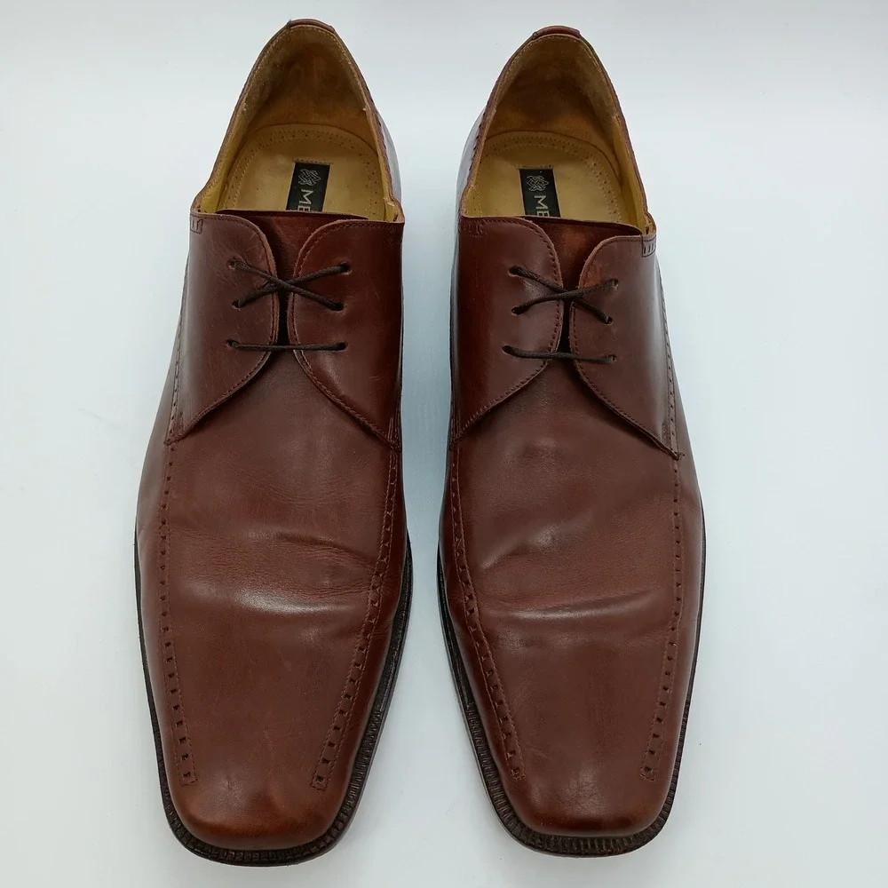 Mezlan Davinci 620 Brown Leather Square‎ Toe Oxford Dress Shoes Mens 15 M Spain